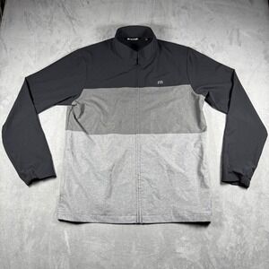 TravisMathew Jacket Mens Large Gray Black Full Zip Golf Lightweight Stretch